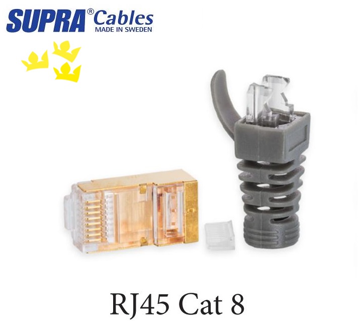 SUPRA RJ45 CAT 8 MALE ETHERNET PLUG